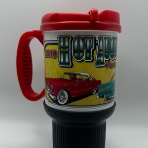 Vintage Car Themed Red Travel Mug